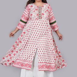 KALINI Plus Size Floral Printed Anarkali Kurta-34