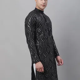 SOJANYA Abstract Embroidered Sequined Pure Cotton Kurta-picture-41