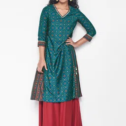 Global Desi Geometric Printed Kurta-54