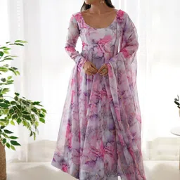 BAESD Abstract Printed Anarkali Ethnic Dress With Dupatta-image-18