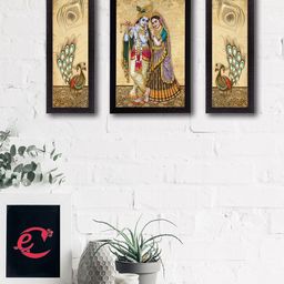 eCraftIndia Set of 3 Multicoloured Radha Krishna UV Wall Art-15