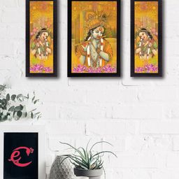 eCraftIndia Set of 3 Radha Krishna UV Wall Arts-26