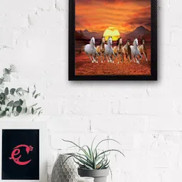 eCraftIndia Multicoloured 7 Running Lucky Horses UV Wall Art-image-91