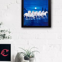 eCraftIndia 7 Running Lucky Horses Design Satin Matt Texture UV Art Painting-image-1