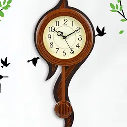 Attractionz Brown & Beige Vintage Textured Wall Clock-18