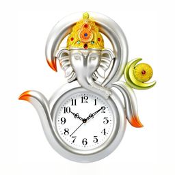Attractionz Silver-Toned & White Textured Round Shaped Contemporary Wall Clock-image-55