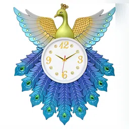 Attractionz Blue & White Printed Round Acrylic Contemporary Wall Clock-4