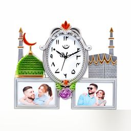 Attractionz Silver-Toned & White Oval Textured Contemporary Wall Clock-image-75
