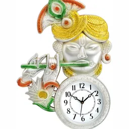 Attractionz Silver-Toned Round Contemporary Wall Clock-picture-57