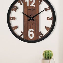 RANDOM Brown Contemporary Wall Clock-44