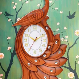 Attractionz Brown Textured Analog Round Contemporary Wall Clock-image-85