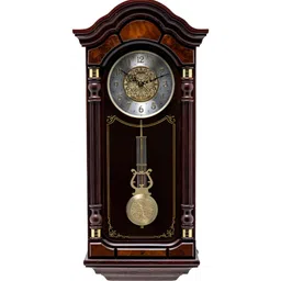 SEIKO Brown Printed Abstract Shaped Contemporary Wall Clock-image-23