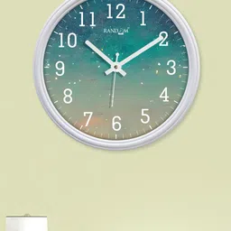 RANDOM Curve Blue & White Printed Contemporary Wall Clock-picture-12