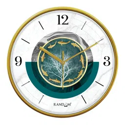 RANDOM White & Green Printed Contemporary Wall Clock-picture-46