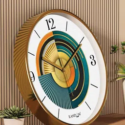 RANDOM White & Green Printed Contemporary Wall Clock-91