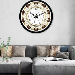 RANDOM White & Maroon Printed Contemporary Wall Clock-18