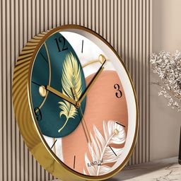 RANDOM Green & Brown Printed Contemporary Wall Clock-image-63