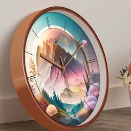 RANDOM Blue & Purple Printed Contemporary Wall Clock-29