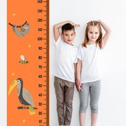 WENS Orange Colored & Brown Printed Jungel Theme Height Chart Wall Decal-image-7