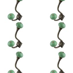 IndianShelf Black & Green 6 Pieces Ceramic Wall Hooks-image-64