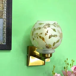 foziq White & Brown Printed Glass Wall Lamps-image-22