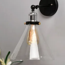 Homesake Black Solid Cone Glass Wall Lamps-image-8