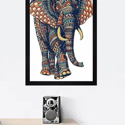 Gallery99 Multicoloured Azure Jodhpur Elephant Framed Art Wall Print-image-11