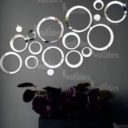 Wall1ders 18 Pieces Silver Ring Mirror Wall Stickers-image-31