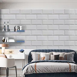 Dakshya Industries White Tiles Printed Self-Adhesive Wallpaper-image-51