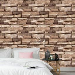 Jaamso Royals Nature Brown & Beige Stone Self adhesive Wallpaper-image-35