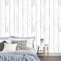 Jaamso Royals White Vintage Wood Printed Self Adhesive Wallpaper-picture-45