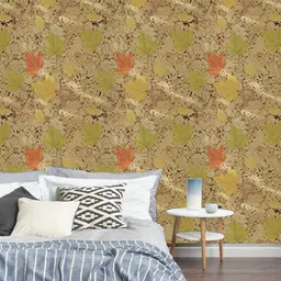 Jaamso Royals Multicoloured Leaves Printed Self Adhesive Wallpaper-image-53