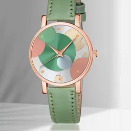 Shocknshop Women Printed Dial & Leather Straps Analogue Multi Function Watch WCH76Green-image-35