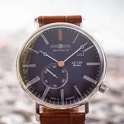 ZEPPELIN Men Textured Dial & Leather Straps Analogue Watch 71343-50