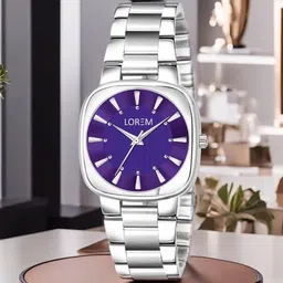 LOREM Women Purple Dial & Silver Toned Bracelet Style Straps Analogue Watch LR302-image-80