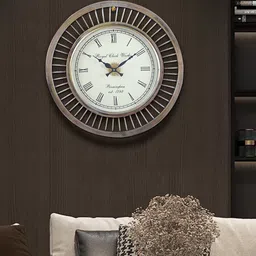 Aapno Rajasthan Copper-Toned & White Printed Contemporary Analogue Wall Clock 45 cm-image-31