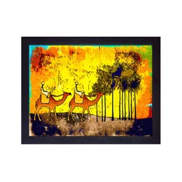 masstone Black & Blue Camel Ride Birds and Animals Wall Art-image-30
