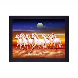 masstone Black & White Seven Running Horses Birds and Animals Wall Art-image-55