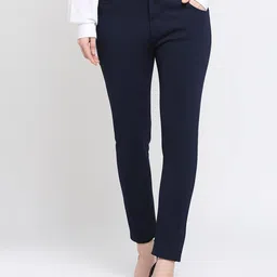Smarty Pants Women  Sharp Slim Fit High-Rise Lint Free Trousers-image-8