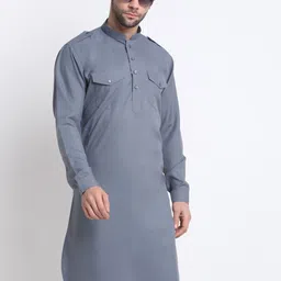 KRAFT INDIA Mandarin Collar Pathani Kurta With Pyjamas-47