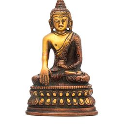 CraftVatika Gold-Toned & Bronze-Toned Brass Shakyamuni Gautam Buddha Idol Showpiece-image-59