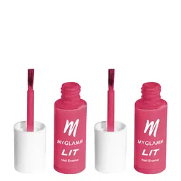 MyGlamm Set of 2 LIT Nail Enamel 7 ml Each - Fling-29