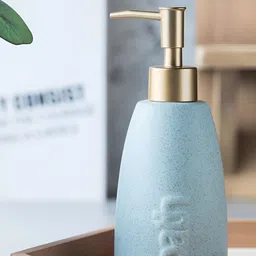 The Better Home Blue & Gold Toned Textured Ceramic Soap Dispenser 320 ml-27