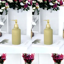USHA SHRIRAM Green 2 Pieces Ceramic Soap Dispenser 400ml-image-85