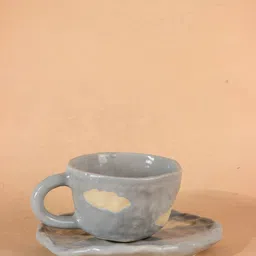 The Orby House Blue Textured Ceramic Glossy Mug-44