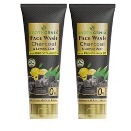 Earthgenix Set Of 2 Charcoal & Lemon Zest Face Wash With Pro-Vitamin B5- 100 ml Each-104
