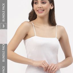Floret Pack Of 3 Non-Padded Cotton Camisoles-65