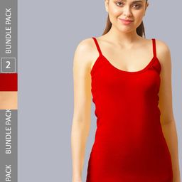 FBAR Women Pack Of 2 Bio-Wash Pure Cotton Camisoles-image-23