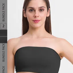 NOIRA Pack Of 2 Half Coverage Lightly Padded All Day Comfort Seamless Bandeau Bra-picture-27