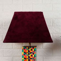 Grated Ginger Burgundy Solid Handcrafted Table Lamp-50